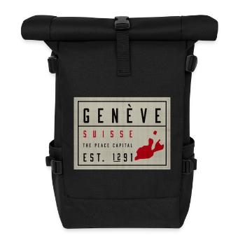 Genève Suisse Capitale de la Paix Millésime - Sac à dos roll top - noir - Devant