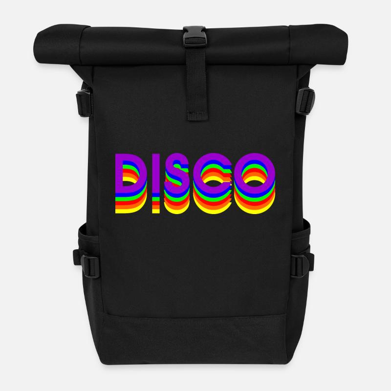 80s DISCO DANCE - Roll Top Backpack - black