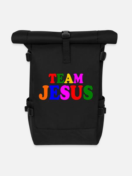 Team jesus - Rolltop Rucksack - Schwarz