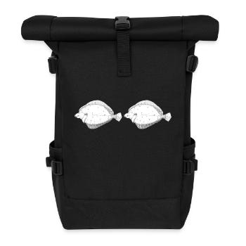 Plaice panorama mug - Roll Top Backpack - black - Front