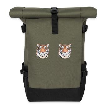 Tiger Panorama Tasse - Rolltop Rucksack - Olive/Schwarz - Vorne