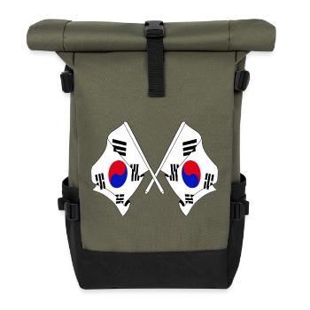 Deux drapeaux croisés de la Corée du Sud - Sac à dos roll top - olive/noir - Devant