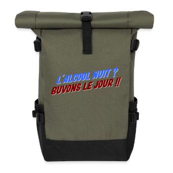 humour alcool - Sac à dos roll top - olive/noir - Devant
