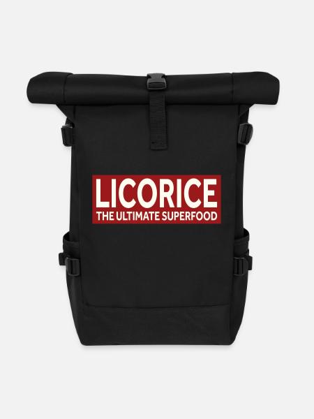 LICORICE - THE ULTIMATE SUPERFOOD - Roll Top Backpack - black