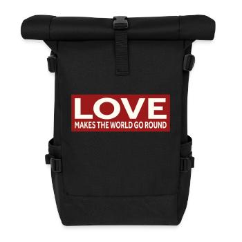 L’AMOUR FAIT TOURNER LE MONDE - Sac à dos roll top - noir - Devant