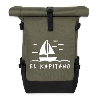 El Kapitano Sailing Dictons Bateau Skipper de mer - Sac à dos roll top - olive/noir - Devant