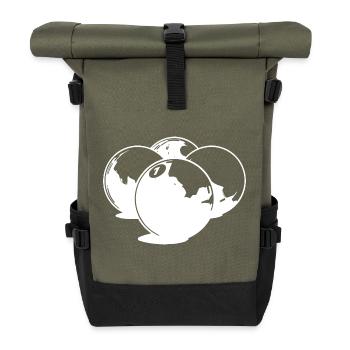 Billardkugeln Zeichnung - Rolltop Rucksack - Olive/Schwarz - Vorne