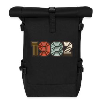 1982 rétro vintage - Sac à dos roll top - noir - Devant