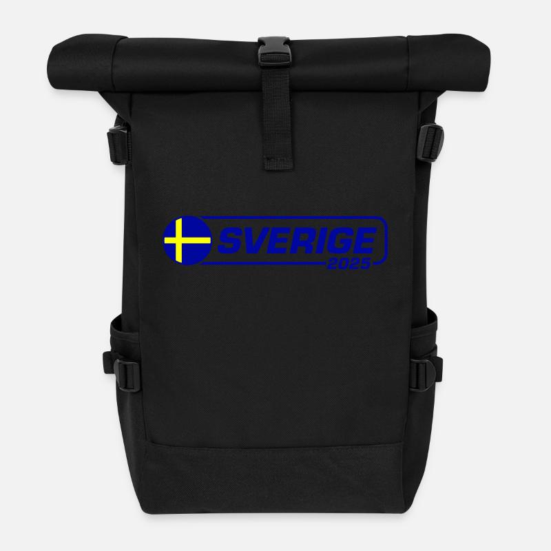 Schweden 2025 Sverige - Rolltop Rucksack - Schwarz