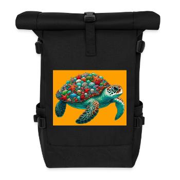 turtle - Roll Top Backpack - black - Front