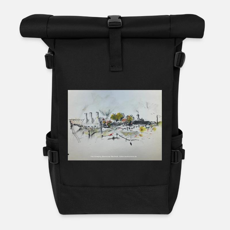 Räucherei Bornholm - Rolltop Rucksack - Schwarz