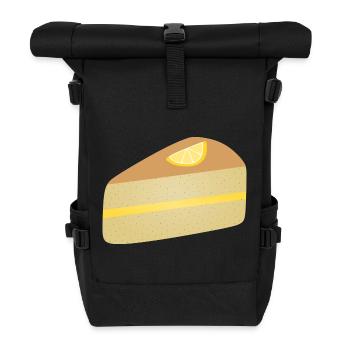Zitronenscheibe Mohnkuchen Dessert Zitrus - Rolltop Rucksack - Schwarz - Vorne
