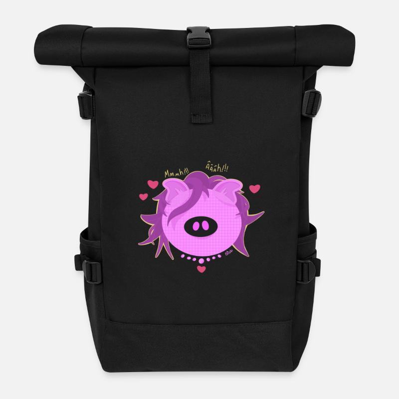 Pig Love Pop - Rolltop Rucksack - Schwarz