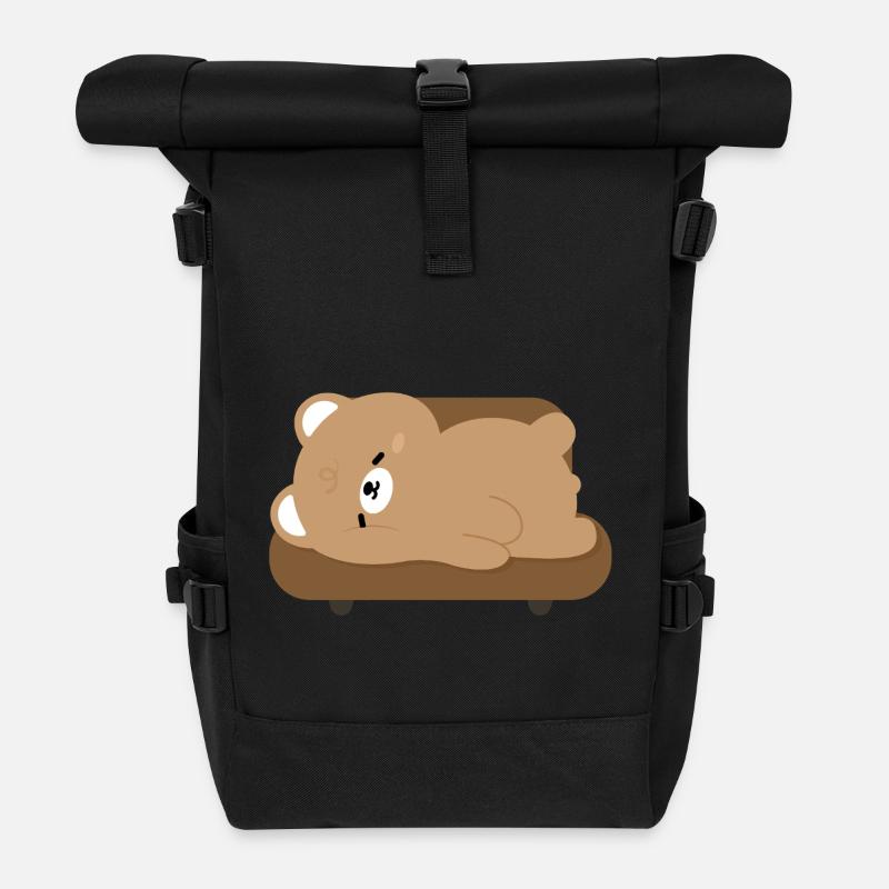Ours polaire fatigué sur le canapé - Sac à dos roll top - noir