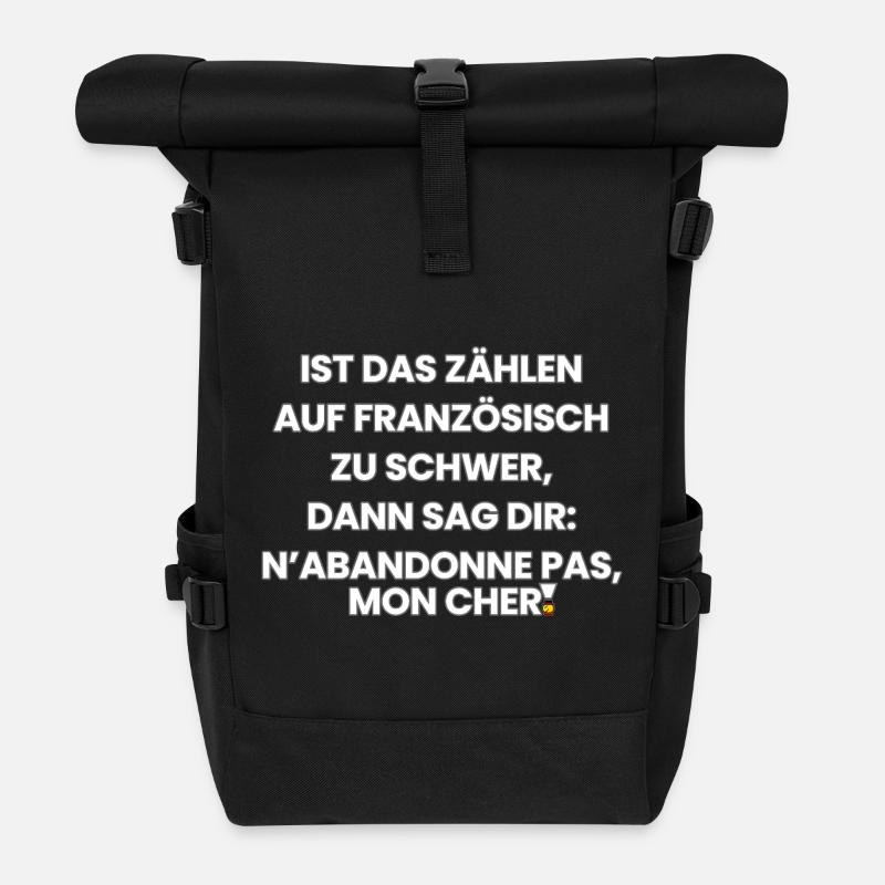 German-French-Rhyme 1 (Ver. A) - Rolltop Rucksack - Schwarz