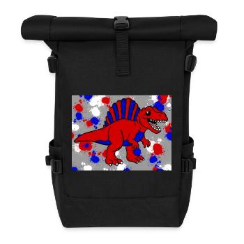 Spinosaurus dino - Roll Top Backpack - black - Front