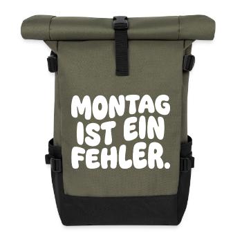 Monday is a mistake - Roll Top Backpack - olive/black - Front