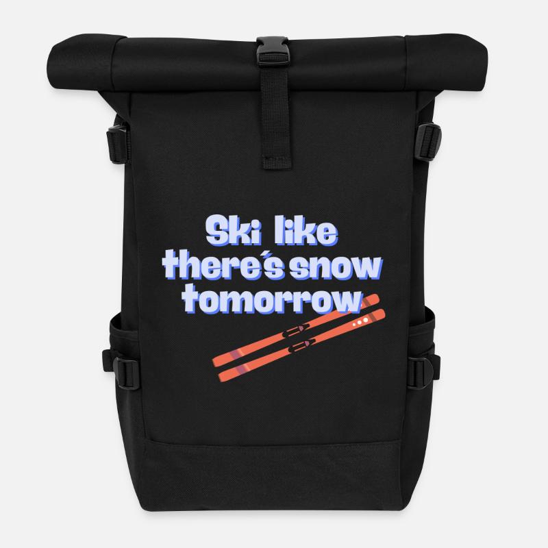 Ski wie es morgen Schnee gibt - Rolltop Rucksack - Schwarz
