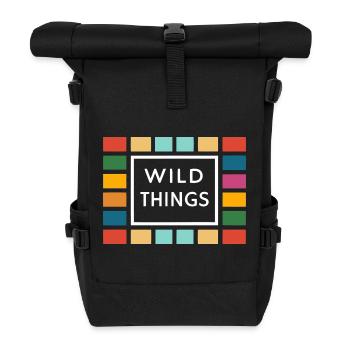 Wild Things Bunte Rahmen - Rolltop Rucksack - Schwarz - Vorne