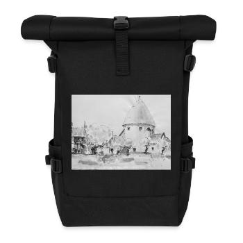 Ols Kirke, Bornholm - Rolltop Rucksack - Schwarz - Vorne