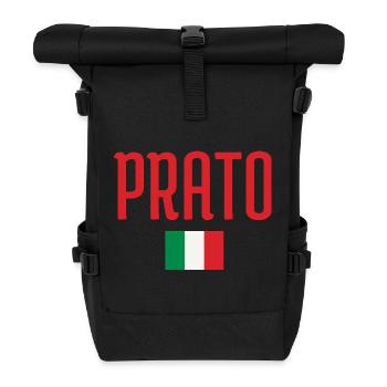 Prato Italy Bold Script - Roll Top Backpack - black - Front