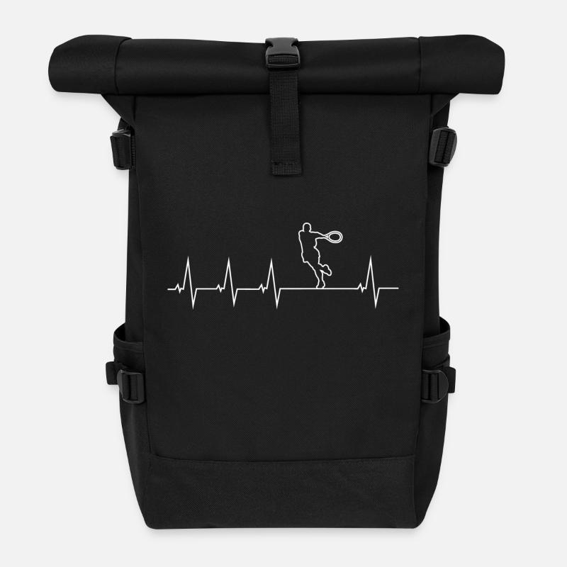 Ich liebe Tennis 2 - Herzschlag - Rolltop Rucksack - Schwarz