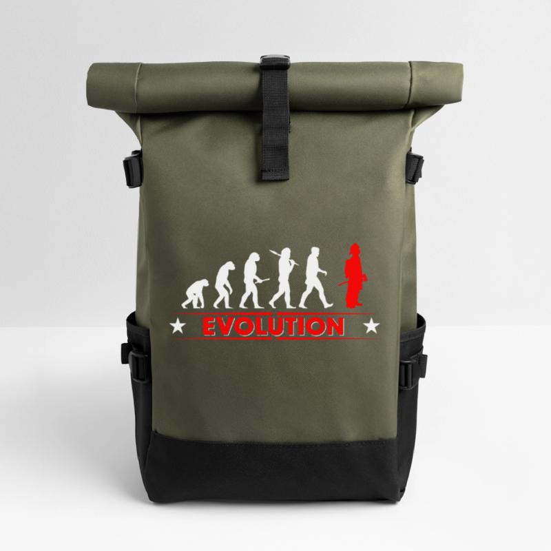 Fire evolution - red/white Roll Top Backpack