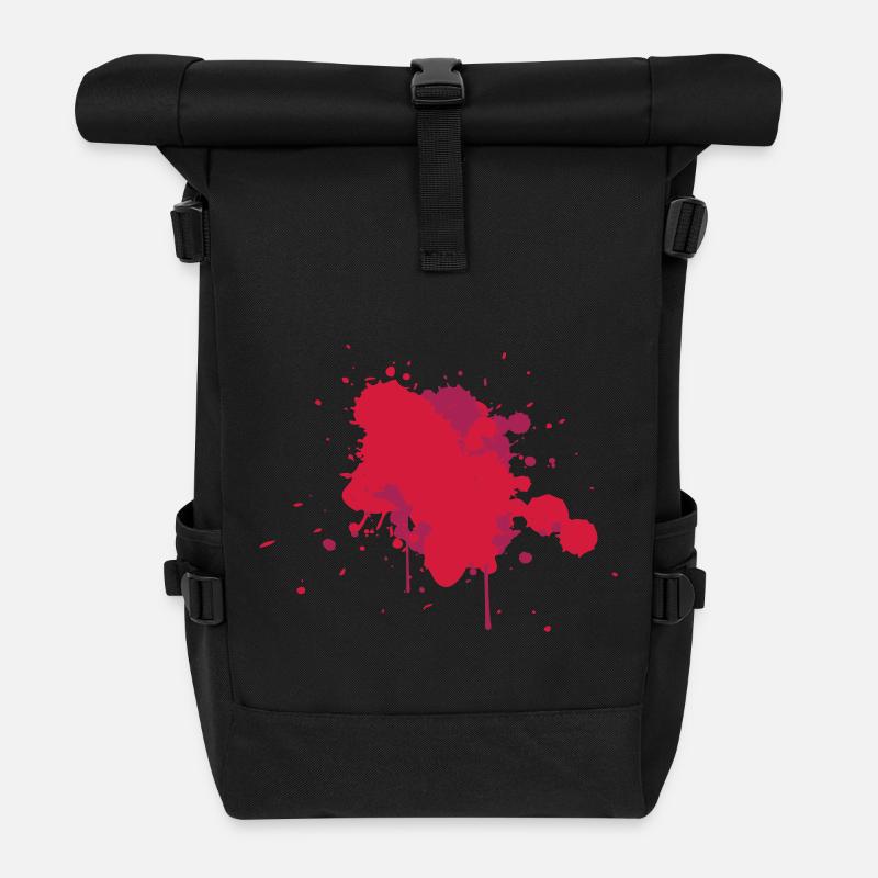 Watercolor Splash (Vektor / Your Color) - Rolltop Rucksack - Schwarz