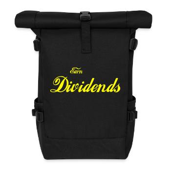 Earn Dividends (yellow) - Roll Top Backpack - black - Front