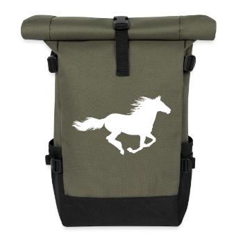 Running horse - Sac à dos roll top - olive/noir - Devant