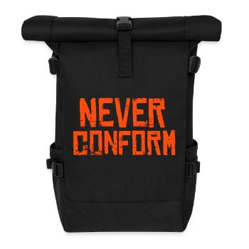 Never Conform - Keine Konformität! - Rolltop Rucksack - Schwarz - Vorne