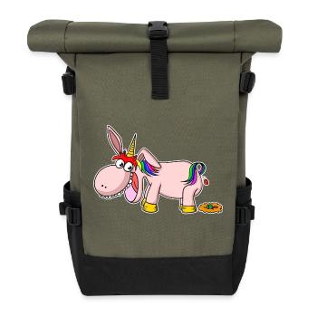 Les œufs de Pâques la licorne de Pâques caca - Sac à dos roll top - olive/noir - Devant
