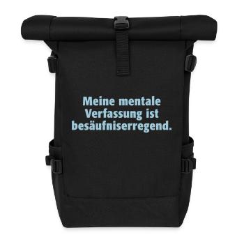 mentale Verfassung Stimmung Gemütszustand Alkohol - Rolltop Rucksack - Schwarz - Vorne