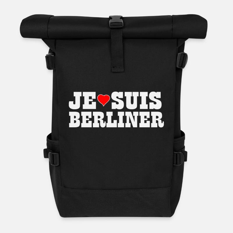 Berlin - Je Suis Berliner - Rolltop Rucksack - Schwarz