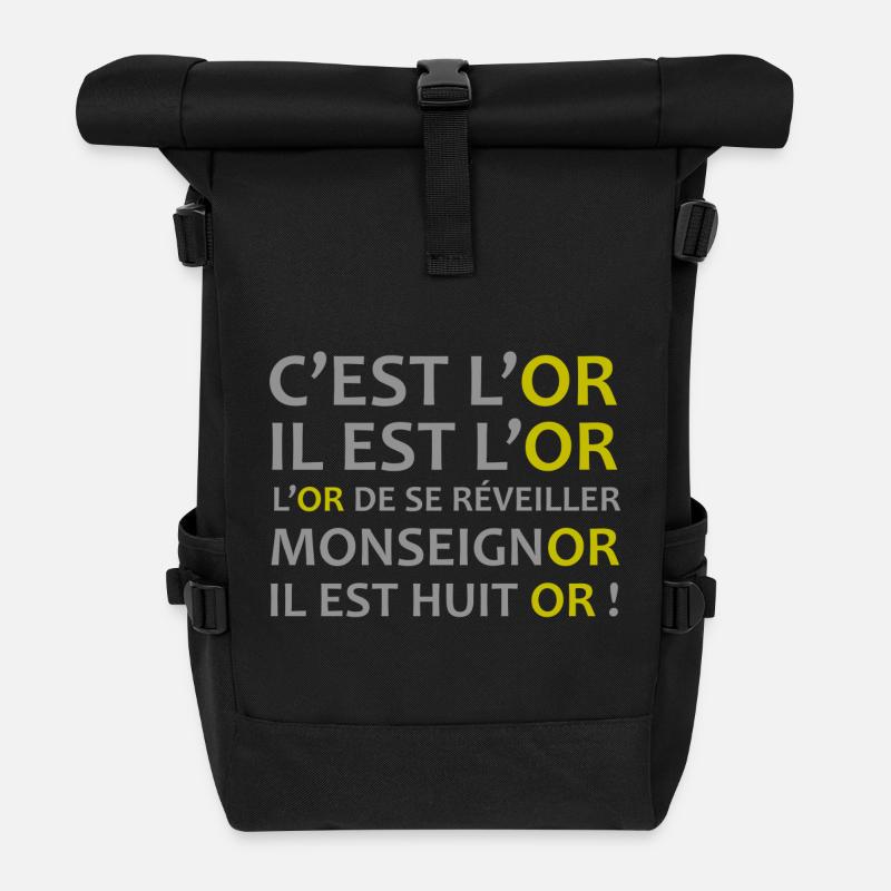 Monseignor - Sac à dos roll top - noir