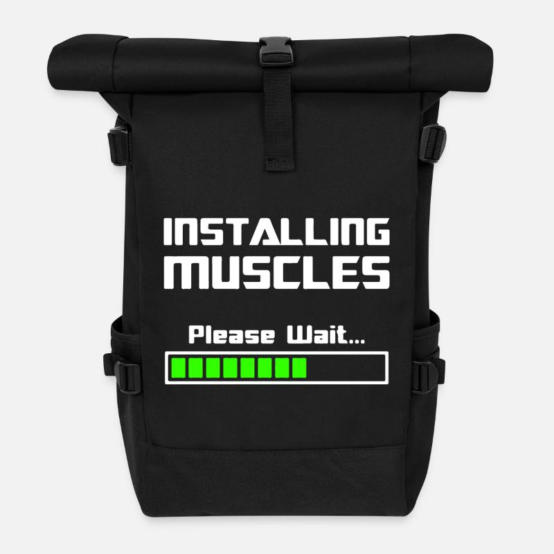 Installing Muskeln Muskulatur installieren - Rolltop Rucksack - Schwarz