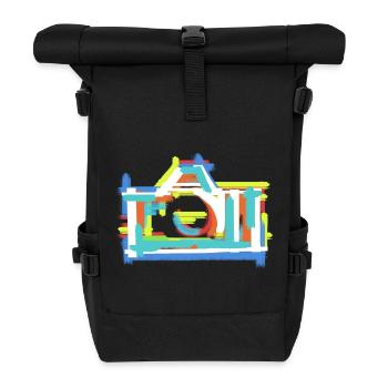 Peinture d’art abstrait vintage colorée créative - Sac à dos roll top - noir - Devant