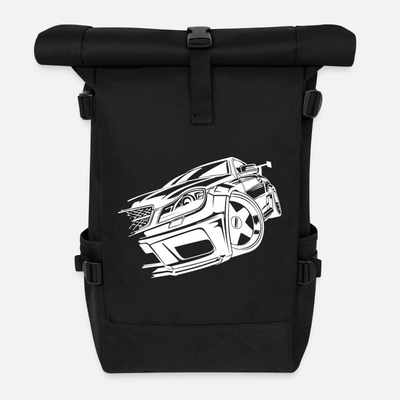 Auto Autoliebhaber Sportauto Rennfahrer Autofahrer - Rolltop Rucksack - Schwarz