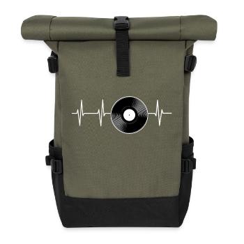 Enregistrer la fréquence cardiaque - Sac à dos roll top - olive/noir - Devant