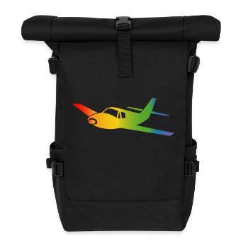 Airplane Rainbow Course - Roll Top Backpack - black - Front