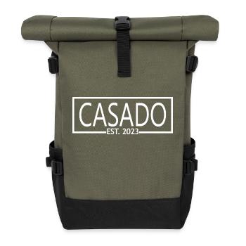2023 Fête de mariage du marié de fiançailles - Sac à dos roll top - olive/noir - Devant
