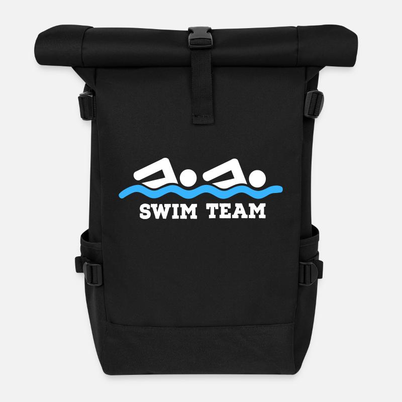 schwimmen - Rolltop Rucksack - Schwarz
