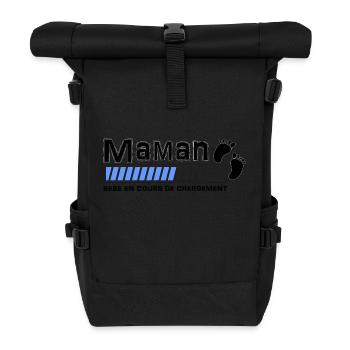 bébé en cours de chgt maman bleu - Sac à dos roll top - noir - Devant