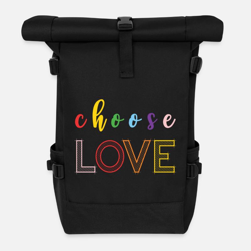 Pride Month - Liebe - Rolltop Rucksack - Schwarz