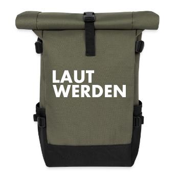Laut werden - Rolltop Rucksack - Olive/Schwarz - Vorne