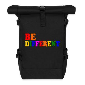 Be different - Roll Top Backpack - black - Front