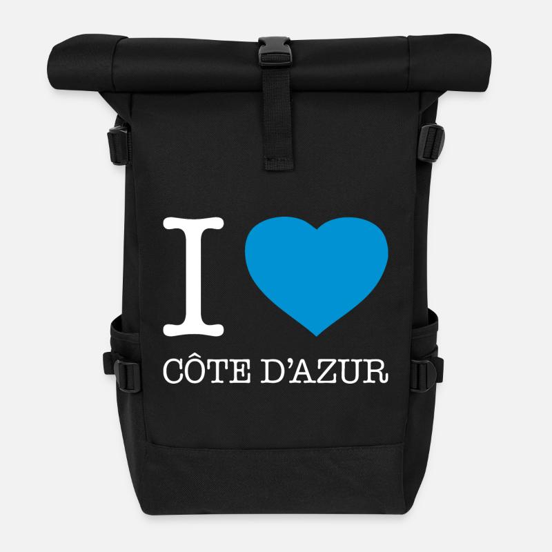 I LOVE COTE DAZUR - Rolltop Rucksack - Schwarz