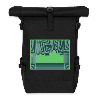 Berlin Skyline - Rolltop Rucksack - Schwarz - Vorne