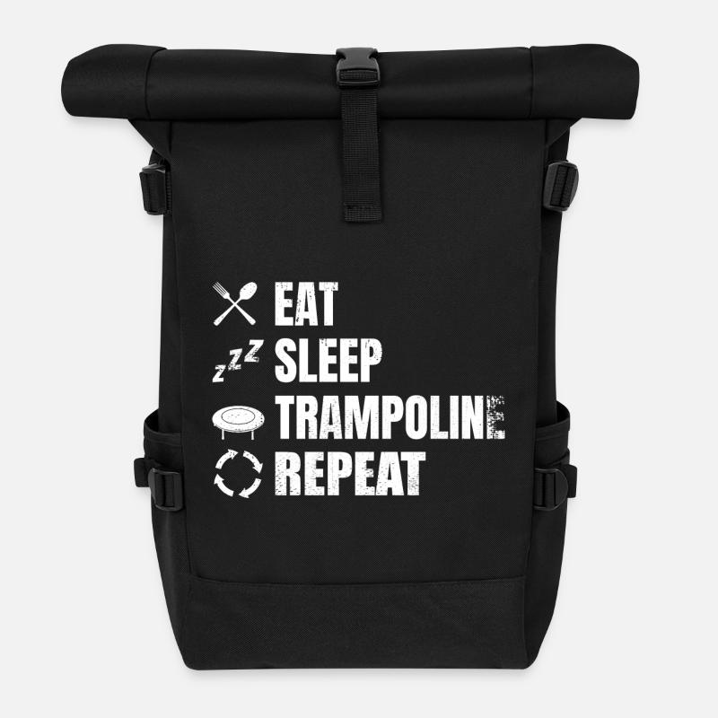 Lustiger Trampolinist Terminplan - Rolltop Rucksack - Schwarz