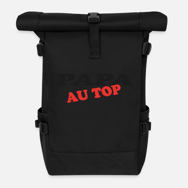 DAD AT THE TOP - Roll Top Backpack - black